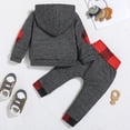 thumbnail image 3 of Ropa para bebé niño, sudadera con capucha de manga larga con estampado de letras divertidas y pantalones, 3 of 5