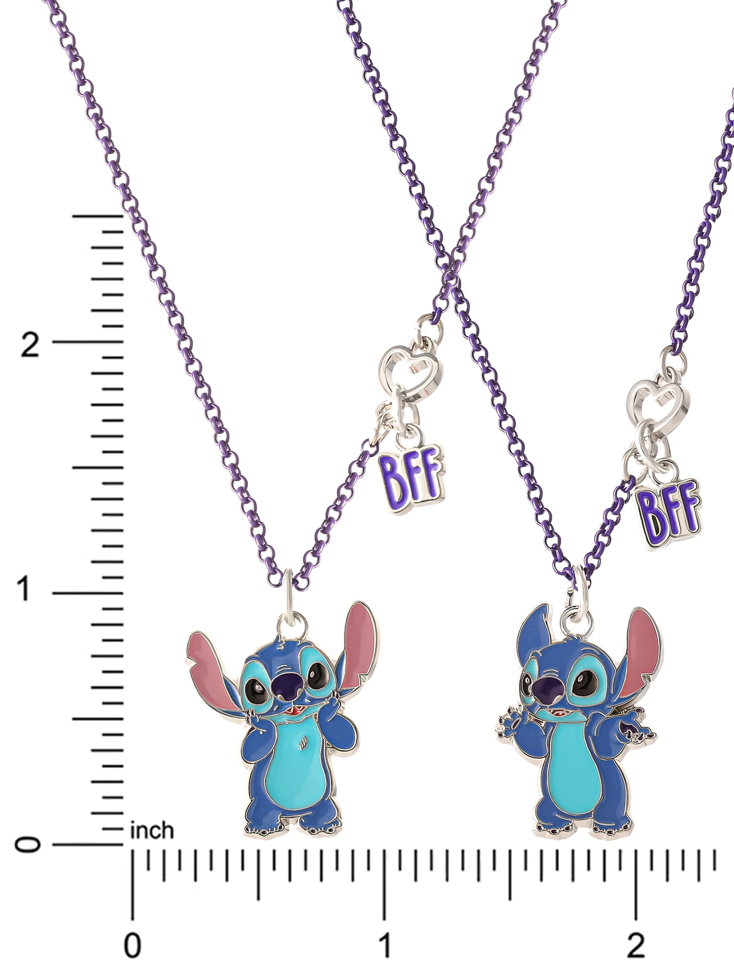 Disney Girls/Tween Lilo & Stitch Best Friends Necklace, Set of 2 with BFF Charm, 18"