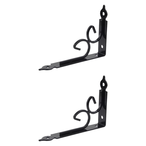 2 soportes flotantes para estantes de pared, gruesos, resistentes y decorativos. Negro
