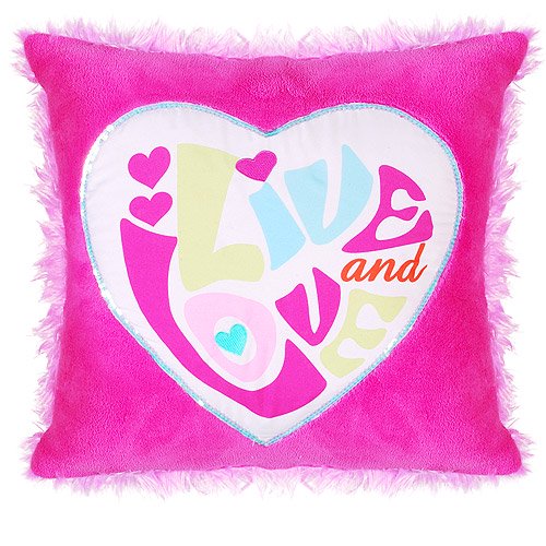 Your Zone Live & Love Decorative Pillow, Racy Pink