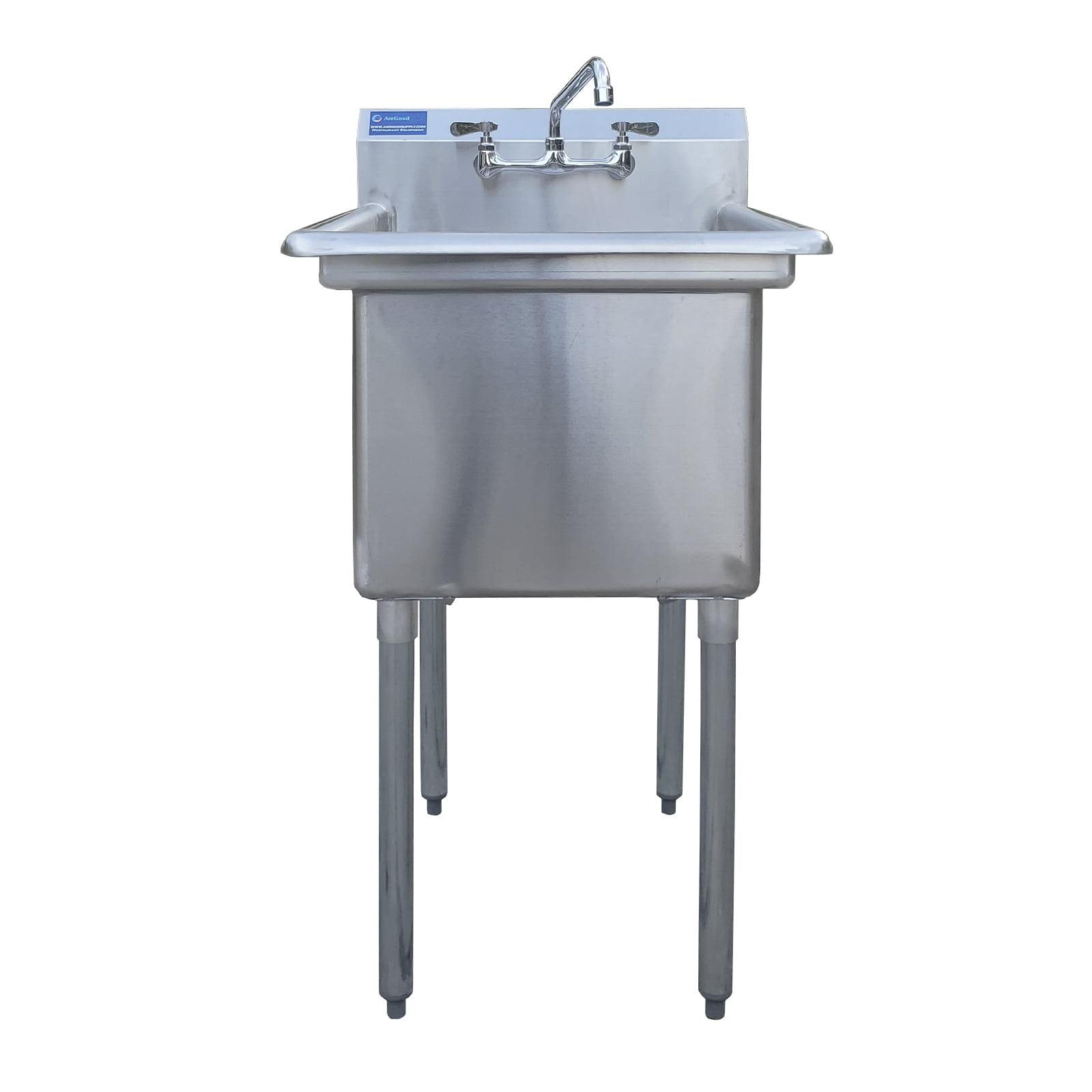 24″ x 18″ Stainless Steel Prep & Utility Sink With Faucet | 304 Stainless Steel | NSF | Overall Size: 29 3/4″ x 23 5/8″ | Restaurant, Kitchen, Laundry, Garage