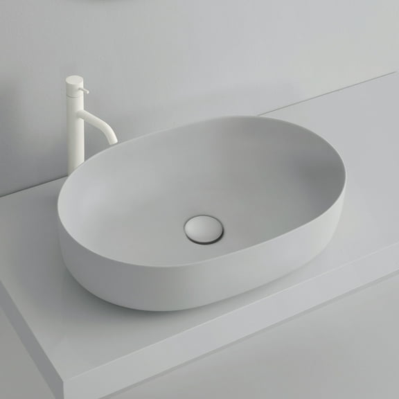 Ws Bath Collections Nolita 5343 Nolita 23-5/8" Oval Ceramic Vessel Bathroom Sink - White