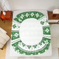 thumbnail image 5 of Manfei Merry Xmas Full Size Sheets,Retro Geometric Floral Bed Sheets,Green White Sheet Sets For Kids,Ultra Soft Home Decor,4 Pieces, 5 of 7