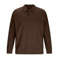 thumbnail image 2 of Maean Big and Tall Tops for Men Long Sleeve Collared Buttons Neck Pullover Shirts Textured Loose Casual Tee, 2 of 5