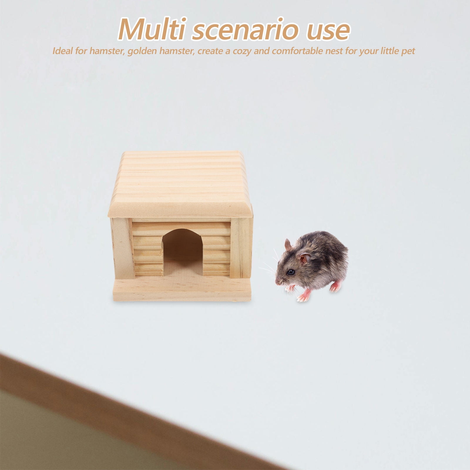 ETHZZLE Durable Wooden Small Animal House for Hamsters and Rabbits Multifunctional Hideout