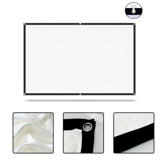 Cameland Écran de Projecteur, Projecteur de Film, Écran Pliable et Portable 16:9, Anti-Plis, Projection Intérieure et Extérieure, Double Face, pour Maison, Fête, Camping
