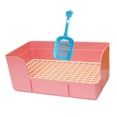 thumbnail image 3 of Bunblic Rabbit Litter for Cage Bedpan Ferret Guinea Pig Potty Tray Corner Litter Pan Pink, 3 of 8