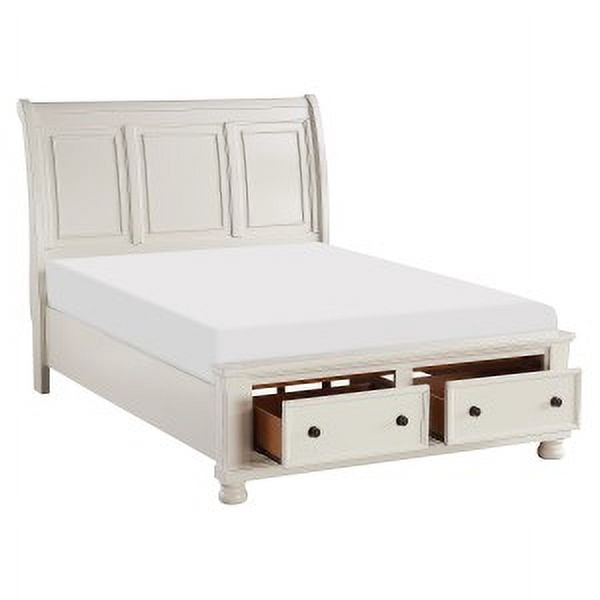 Queen Sleigh Platform Bed with Footboard Storage