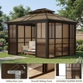 thumbnail image 2 of Hommow 10' x 12' Solarium Sunroom, Outdoor Hardtop Polycarbonate Roof Sun Room, Aluminum Frame Tiny House with Lockable Sliding Doors, 2 of 6