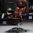 thumbnail image 2 of Fancy Executive Ergonomic Office Chair Leather Olive Drab Comfy Computer Chair Nordic Modern Silla Oficina Office Furniture My Lux Decor Round, 2 of 21