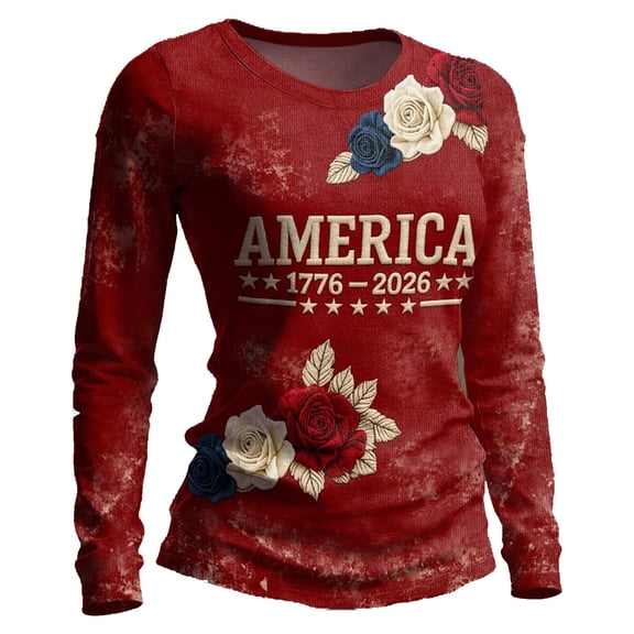 250 Anniversary USA Shirt Women Patriotic 4th of July T Shirt American Flag Long Sleeve 250th Birthday America Tee Tops