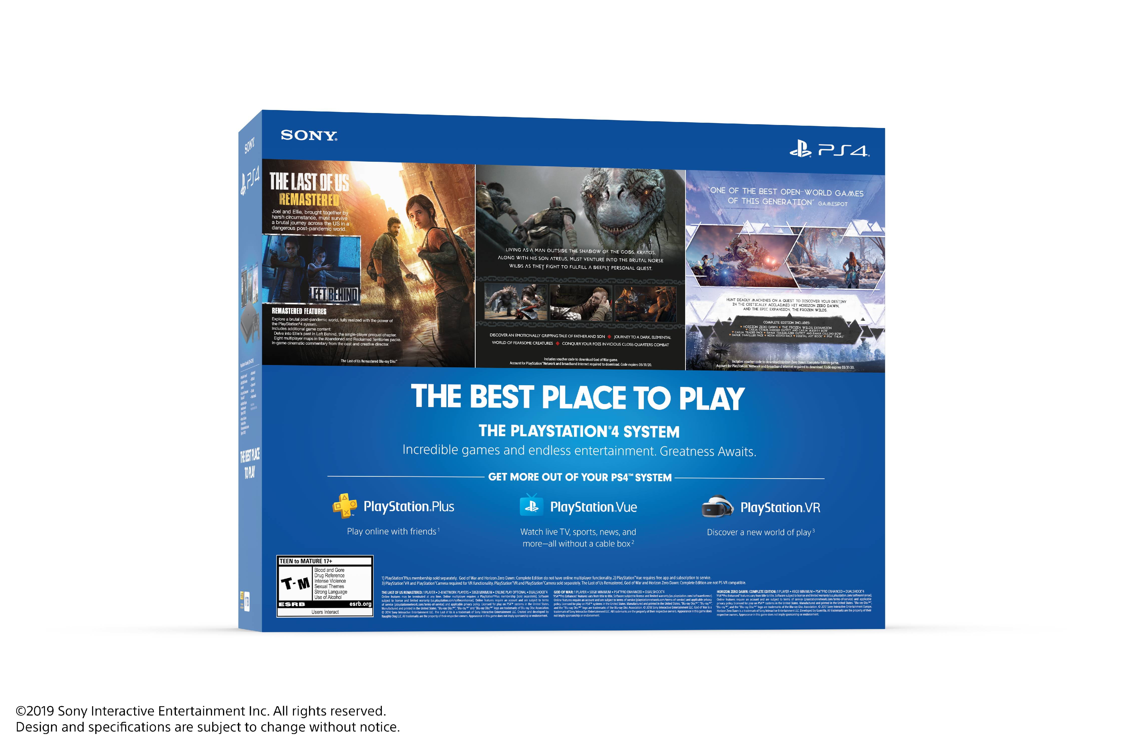 Console Playstation 4 PS4 Slim 1TB Bundle Hits 15 com 3 Jogos e PSN Plus 3  Meses - CUH-2214B-V15