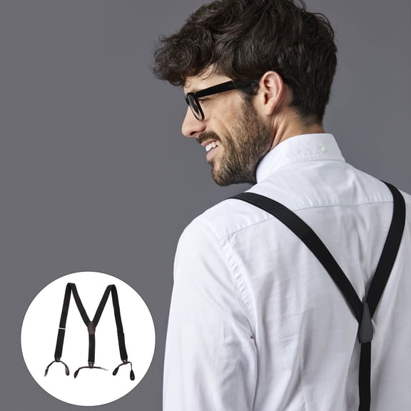 SOPOTUTU Men's Suspenders for Jeans with Pressure Distribution, 1 Set Adjustable Straps