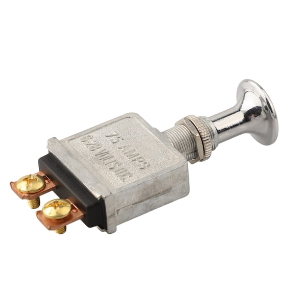 Heavy Duty Push Pull Switch On/Off Switch 75 Amp 6-28V Dc 2 Position With Copper Screw Terminals For Cars Trucks Rv Boats Marine