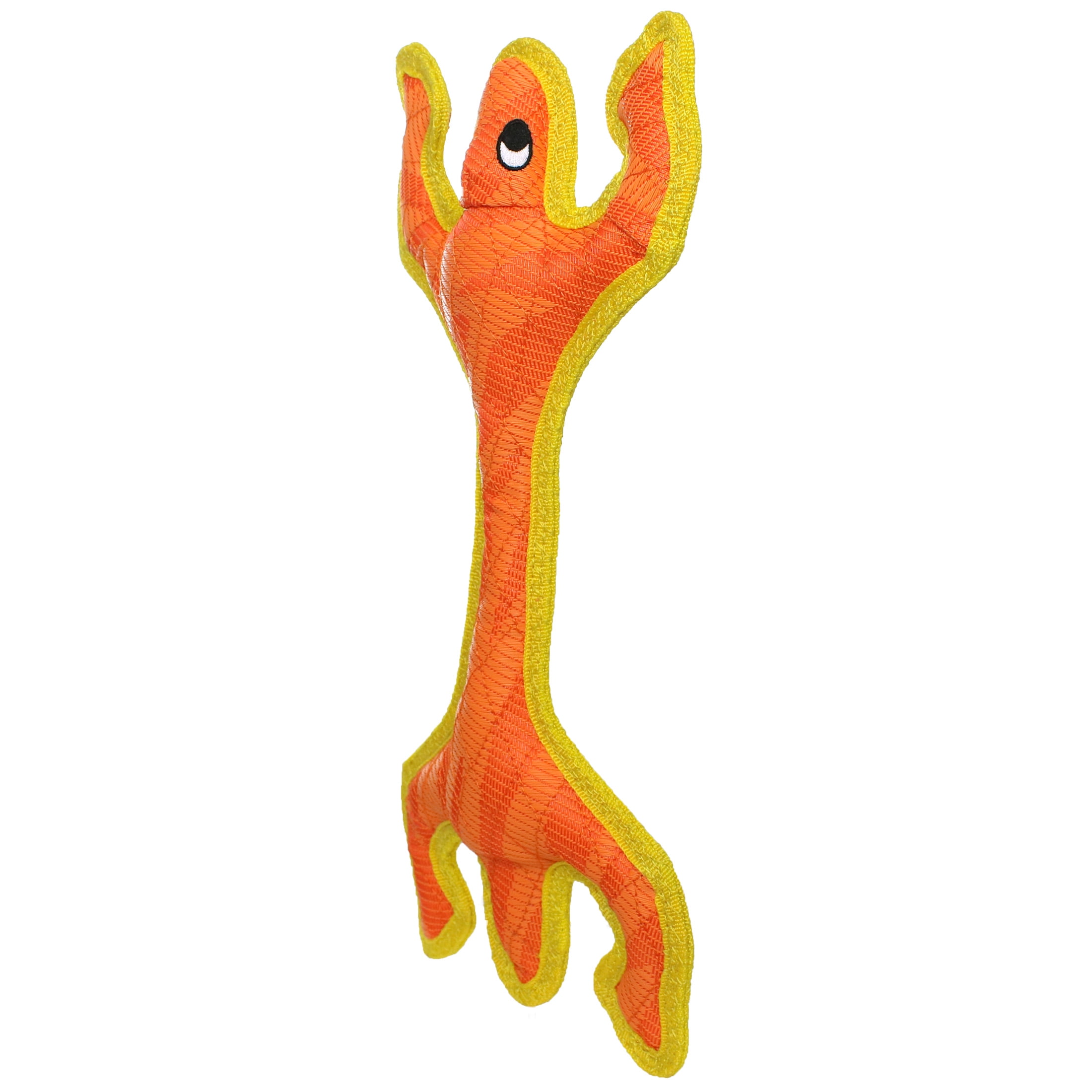 DuraForce Lizard Tiger Orange-Yellow Durable Woven Fiber Squeaky Dog Toy