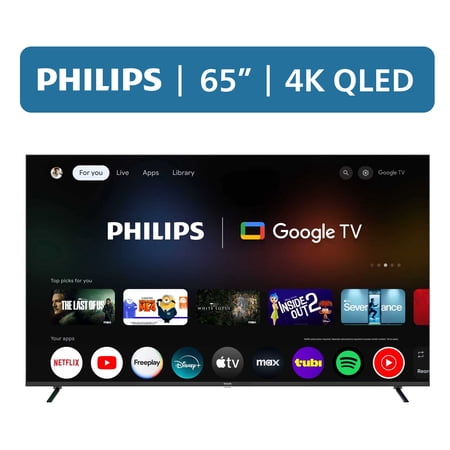 Philips 65" Class QLED 4K UHD (2160p) Google Smart TV (65PQL7456/F7)