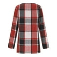thumbnail image 5 of Yuwull Women'S Plaid Open Front Waterfall Long Sleeve Collar Jacket Cardigan Coat Trendy Fall Jacket Outerwear, 5 of 7