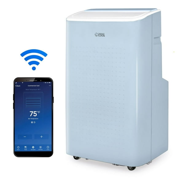Commercial Cool 9,000 BTU ASHRAE 128 Smart Portable Air Conditioner, 6,350 BTU SACC/CEC, Blue