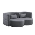 thumbnail image 6 of Double Size Sleeper Sofa, Folding sofa bed, floor sofa, convertible teddy bear fabric foam filled sleeper futon double sofa, suitable for living room, guest, office and apartment (gray), Sofa Beds, 6 of 14