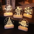thumbnail image 4 of 3d Led Christmas Lamp SantaSnowman Bells Ornament Night Lights Christmas Holiday Gifts For Home Decor, 4 of 9