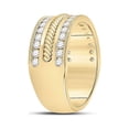thumbnail image 3 of 14kt Yellow Gold Mens Round Diamond Wedding Rope Band Ring 1 Cttw, 3 of 4
