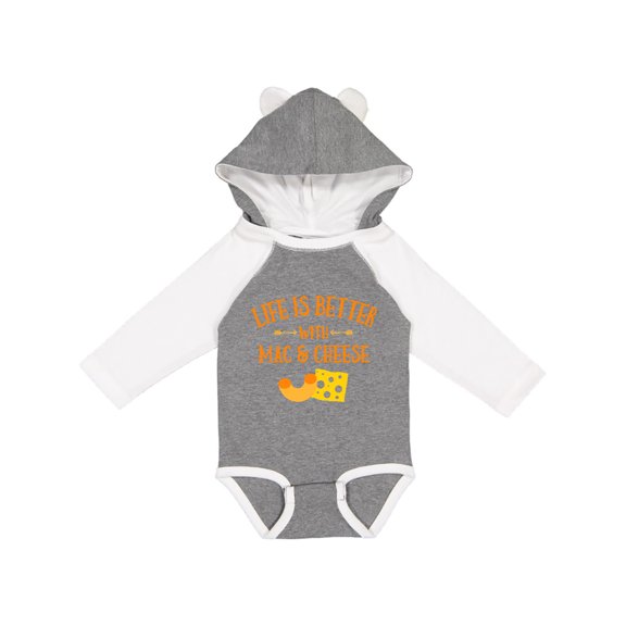Inktastic Life's Better Mac & Cheese Boys or Girls Long Sleeve Baby Bodysuit