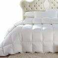thumbnail image 1 of Striped White Goose Down Comforter Oversized All Season Fill Weight by Royal Hotel - Full/Queen Size, 1 of 4