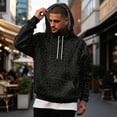 thumbnail image 6 of Men's Leopard Print Hoodie, Trendy Long Sleeve Drawstring Hooded Sweatshirt , Loose Fit Streetwear Pullover with Pocket Black 3XL, 6 of 6