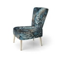thumbnail image 3 of Designart "Dahlia Flowers in Blue and White Hues II" Blue Dahlia Upholstered Accent Chair - Traditional Arm Chair For Living Room, 3 of 5