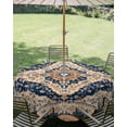 thumbnail image 3 of Outdoor Tablecloth with Umbrella Hole Zipper Orange Blue Southwestern Round Tablecloth 54" Waterproof Outside Table Cloth Antique Boho Farmhouse Ethnic Patio Table Cover Tablecloths for Picnic Party, 3 of 8