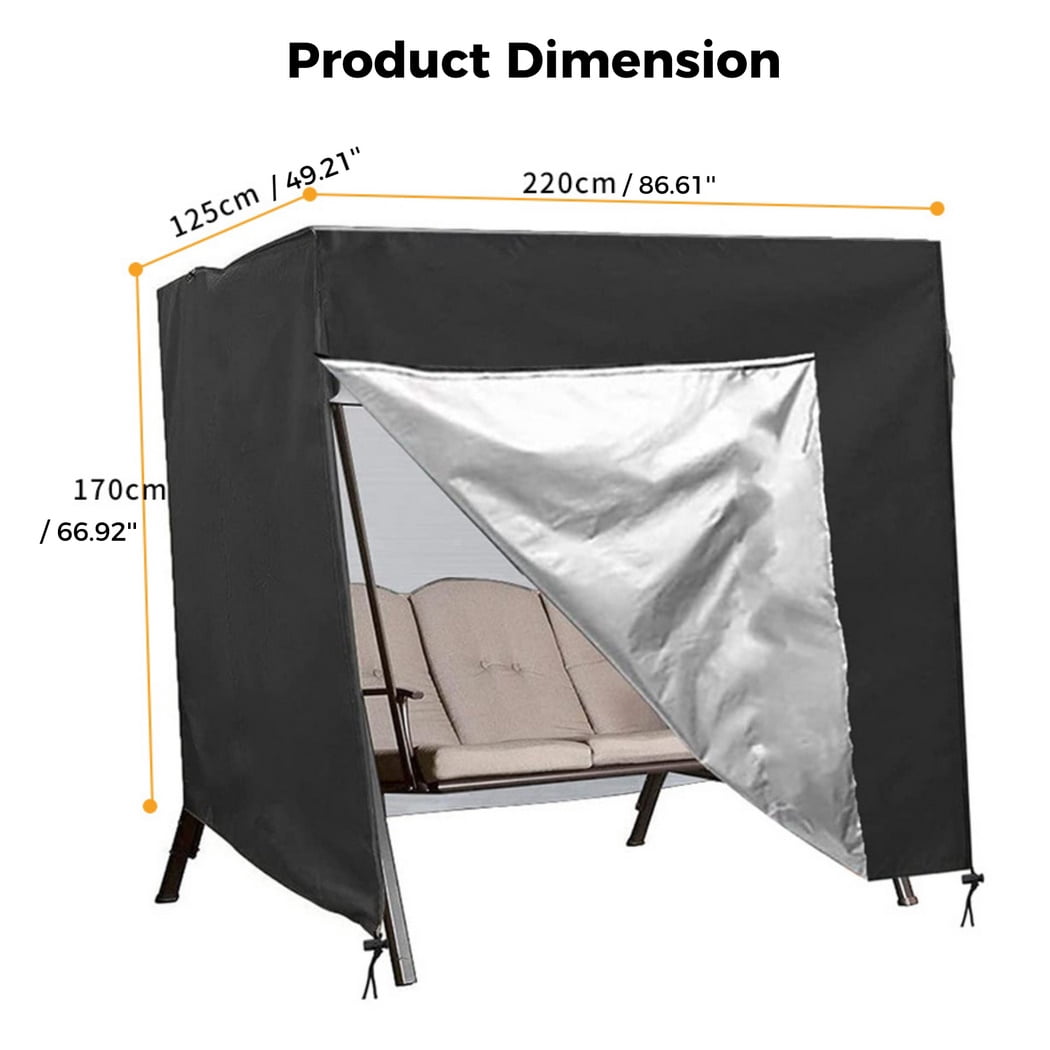 Outdoor Swing Cover for 3 Seater Waterproof Hammock Cover Garden Patio Swing Chair Cover Furniture Protector UV Resistant Swing Canopy Cover 87 x 49 x 67 inch