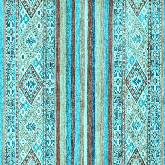 Ahgly Company Indoor Square Abstract Light Blue Modern Area Rugs, 8' Square