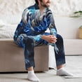 thumbnail image 7 of Lsque Futuristic Blue Light White Tiger Pattern Long Sleeve Pajama Set for Men - Soft 2-Piece Sleepwear and Loungewear Set with Pockets, Comfy Nightwear-XX-Large, 7 of 7