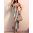thumbnail image 6 of Tank Dress for Women Casual Maxi Dresses Fitted Square Neck Beach Vacation Bohemian Sundress Khaki L, 6 of 9