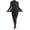 Black, variant on Women Seamless Thermal Underwear Set Mock Neck Long Sleeve Solid Color 2 Piece Base Layer Daily Wear