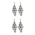 thumbnail image 3 of Qarigey Paquete de 2 pendientes de moda largos multicapa con borlas Boho galvanoplastia accesorios de mujer Día de San Valentín para Negro 2piezas, 3 of 6