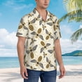 thumbnail image 5 of Xecao Flying Bees1 print Hawaiian shirt - a stylish short-sleeve button-down for men, perfect for casual beach and tropical outings., 5 of 9