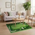 thumbnail image 3 of ODIKA 4'x6' Golf Course Tee Off Green Washable Area Rug Stain Resistant, Low Pile, Easy Care for Dorm Room, Small Living, 3 of 7
