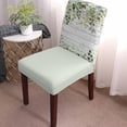 thumbnail image 2 of Dining Chair Covers Set of 4,Rustic Blue Ombre Eucalyptus Leaf Universal Stretch Kitchen Seat Covers Parsons Chair Protector Slipcover for Home Restaurant Party Decor,Leaves on White Wood Plank, 2 of 6