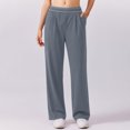 thumbnail image 5 of Flowy Wide Leg Quick Dry Pants for Women High Waisted Athletic Casual Workout Trousers with Pockets, 5 of 6