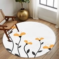 thumbnail image 3 of Round Area Rug 5 Ft, Spring Flowers Washable Non-Slip Circle Carpet for Living Room/Bedroom, Modern Simple Floral Plants Lines Art Low-Profile Runner Mats Collection Rugs for Indoor, 3 of 7