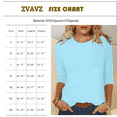 thumbnail image 4 of Womens Tops Casual 3/4 Sleeves,Summer Shirts for Women 2025 Trendy Dressy Blouses Trendy Crew Neck T-Shirts Tops, 4 of 6