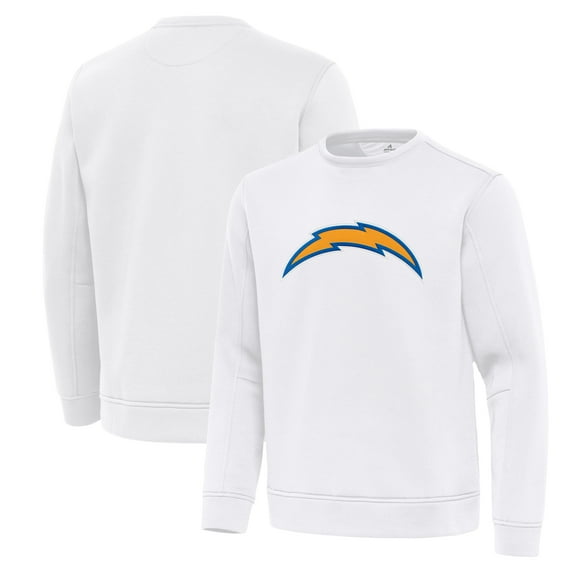 Men's Antigua White Los Angeles Chargers Relevant Lightweight Pullover Sweatshirt