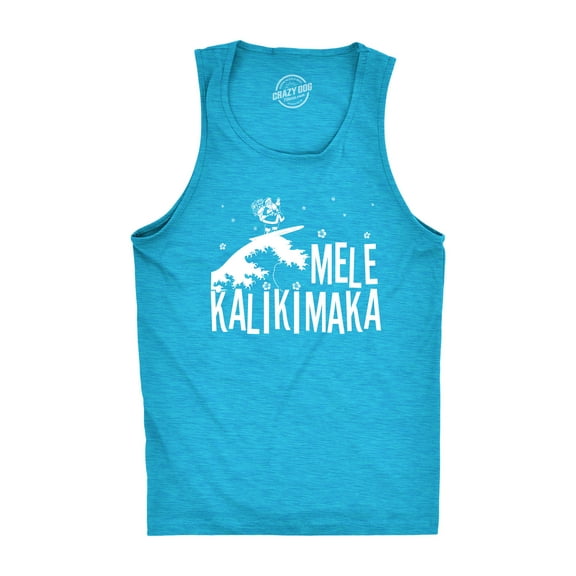 Mens Mele Kalikimaka Fitness Tank Funny Surfing Hawaiian Christmas Santa Tanktop