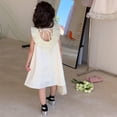 thumbnail image 5 of GYRATEDREAM Girl's Sleeveless Square Neck Tie Back Dress Ruffle Trim Dresses 1-7 Years, 5 of 10