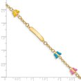 thumbnail image 3 of 14k Yellow Gold Childrens Butterflies .5 Inch Name Bar Identification Id Bracelet, 3 of 7