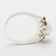 thumbnail image 3 of LBG British Made 14k White Gold Cultured Pearl & Garnet Womens Cluster Ring - 33 size options - Size 10.25, 3 of 6