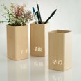 thumbnail image 2 of Mosey Pencil Holder Large Capacity Smooth Edge High-Durability Simplicity Wide Application Battery Powered Wood Wooden Pen Holder LED Digital Clock Birthday Gift, 2 of 7