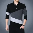 thumbnail image 4 of Tops Jersey ajustado Ropa masculina Camisetas polo de gran tamaño para hombres Corte entallado Empalmado Talla grande Moda Harajuku Manga larga normal S, 4 of 4