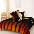 thumbnail image 5 of jejeloiu Abstract Lines Pattern Queen Comforter Set For Adults,Yellow Black Orange Bedding Comforter Set For Girls,Reversible,3-Piece, 5 of 8